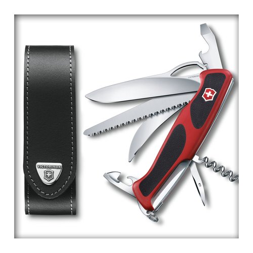 VICTORINOX RangerGrip 57 Offiziermesser Taschenmesser Jagd 0.9583.MC mit Gürtel-Etui