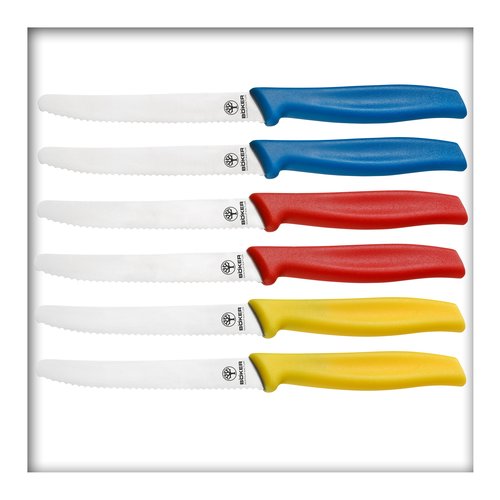 Böker Solingen Brötchenmesser 6er Set Blau Rot Gelb Tomatenmesser Küchenmesser
