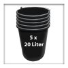 5 Stk. 20 l Baueimer Zementeimer Mörteleimer  Eimer mit Henkel Ernteeimer Putzeimer Wassereimer