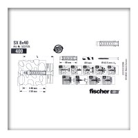 FISCHER® Fischerdübel SX 8x40 mm 400 Stück Universaldübel Allzweckdübel Dübel